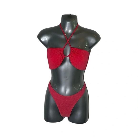 Women’s White Fox Boutique Sun-kissed Bikini Top Cherry Sparkles Size Large - Picture 5 of 7